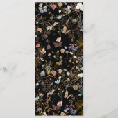 Boho Floral Black Butterfly Garden Menu (Achterkant)