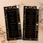 Boho Floral Black Butterfly Garden Programmakaart