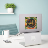  Boho Floral Black Elegant Faith Inspirivity Sticker (Laptop op bureau)