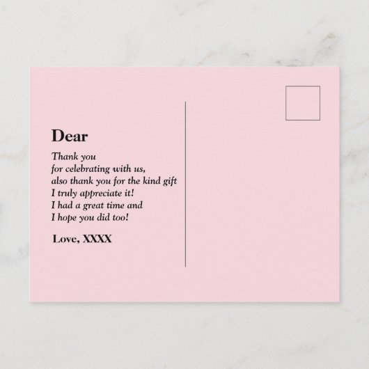 boho floral, bloem bedankt je kaart (Achterkant)