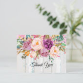 boho floral, bloem bedankt je kaart (Staand voorkant)