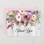 boho floral , bloemenverjaardag dank je kaartje uitnodiging briefkaart (Voorkant / Achterkant)