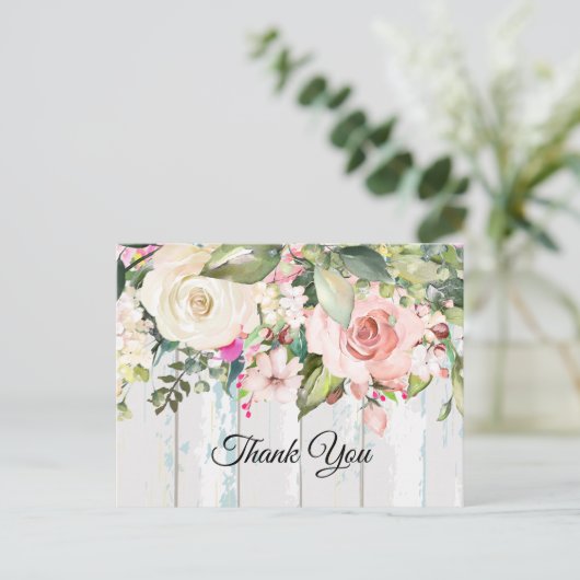 boho floral , bloemenverjaardag dank je kaartje uitnodiging briefkaart (Staand voorkant)