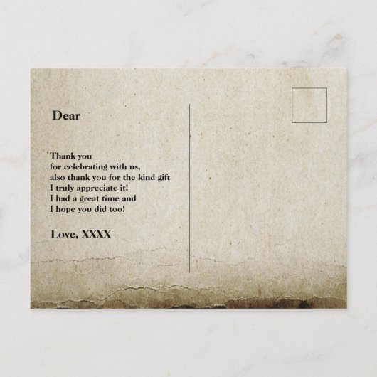 boho floral , bloemverjaardag bedankt uitnodiging briefkaart (Achterkant)