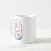 Boho Floral Bloom Where God Plants You Cute Motiva Koffiemok (Voorkant links)