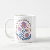 Boho Floral Bloom Where God Plants You Cute Motiva Koffiemok (Links)