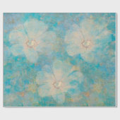 Boho Floral Blue  Botanische muurschildering Cadeaupapier (Vlak)