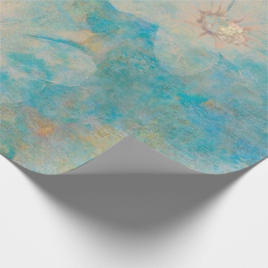 Boho Floral Blue  Botanische muurschildering Cadeaupapier (Hoek)