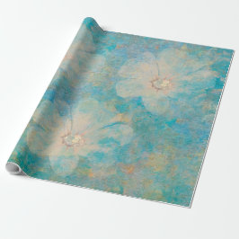 Boho Floral Blue  Botanische muurschildering Cadeaupapier