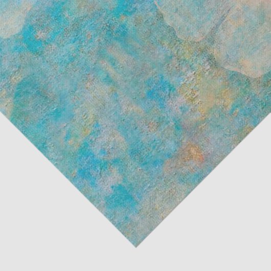 Boho Floral Blue Botanische muurschildering Tissuepapier (Detail)