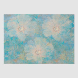 Boho Floral Blue  Botanische muurschildering Tissuepapier