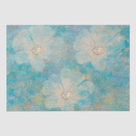 Boho Floral Blue  Botanische muurschildering Tissuepapier