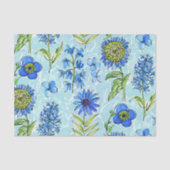 Boho Floral Blue Decoupage Tissuepapier (Voorkant)
