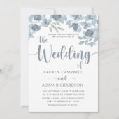 Boho Floral Blue Eucalyptus Weddenschap Kaart (Voorkant)