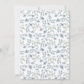 Boho Floral Blue Eucalyptus Weddenschap Kaart (Achterkant)