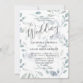 Boho Floral Blue Eucalyptus Weddenschap Kaart (Voorkant)