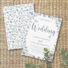 Boho Floral Blue Eucalyptus Weddenschap Kaart
