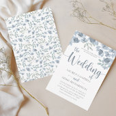 Boho Floral Blue Eucalyptus Weddenschap Kaart