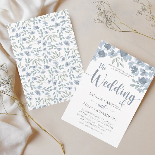 Boho Floral Blue Eucalyptus Weddenschap Kaart