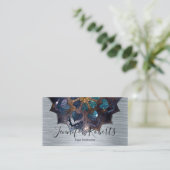 Boho Floral Blue Mandala Chic Yoga Instructor Visitekaartje (Staand voorkant)