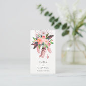 BOHO FLORAL BLUSH DREAM CATCHER WEDING DANK U VISITEKAARTJE (Staand voorkant)
