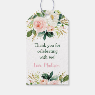 Boho Floral Blush Gold Birthday Cadeaulabel