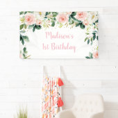 Boho Floral Blush Gold Birthday Spandoek (Insitu)