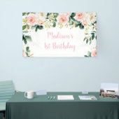 Boho Floral Blush Gold Birthday Spandoek (Beurs)