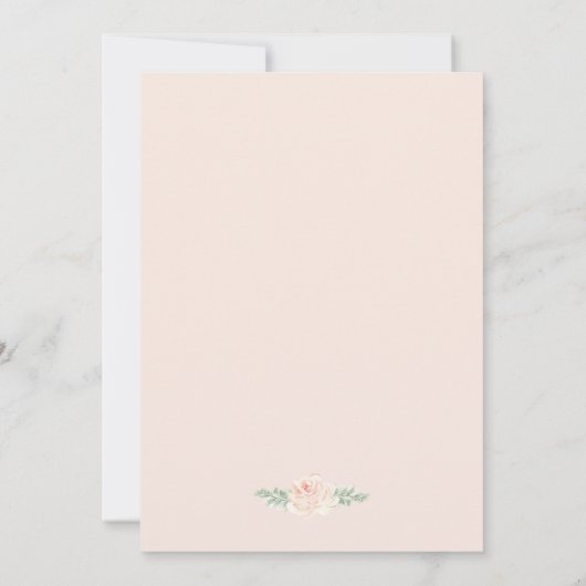 Boho Floral Blush Pink and Sage Green Wedding Kaart (Achterkant)