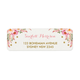 Boho Floral Blush Pink Gold Shower 1 oktober Etiket