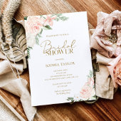 Boho Floral Blush Pink Sage Green Vrijgezellenfees Kaart