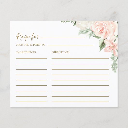 Boho Floral Blush Pink Vrijgezellenfeest Recipe Ka (Voorkant)