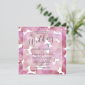Boho Floral Blush Pink Waterverf Wedding Invite (Staand voorkant)
