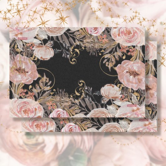 BOHO Floral Blush Roze Rose Gold Foliage Tissuepapier