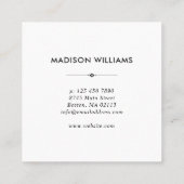 Boho Floral Boeket Zwart Achtergrond Monogram Vierkante Visitekaartje (Achterkant)