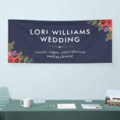 Boho Floral Boeketten - Navy Blue - Bedrijfsnaam Spandoek (Beurs)