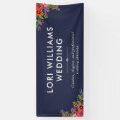 Boho Floral Boeketten - Navy Blue - Bedrijfsnaam Spandoek (Verticaal)