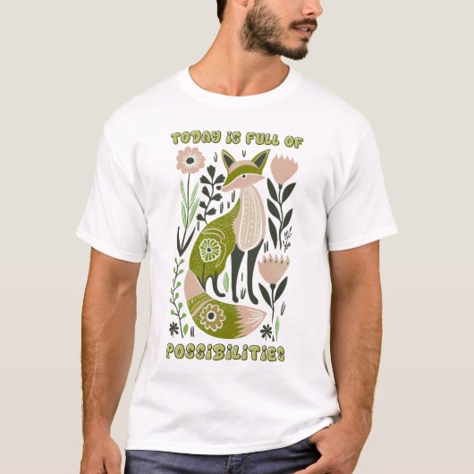 Boho Floral Boho Fox Motivatie quotes T-shirt (Voorkant)