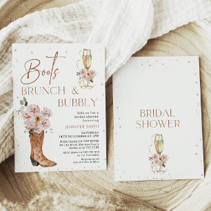 Boho Floral Boot Brunch Bubble Vrijgezellenfeest Kaart