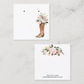 Boho Floral Boot Earring Jewelry Display Custom Vierkante Visitekaartje (Voorkant / Achterkant)