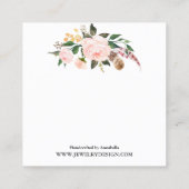 Boho Floral Boot Earring Jewelry Display Custom Vierkante Visitekaartje (Achterkant)