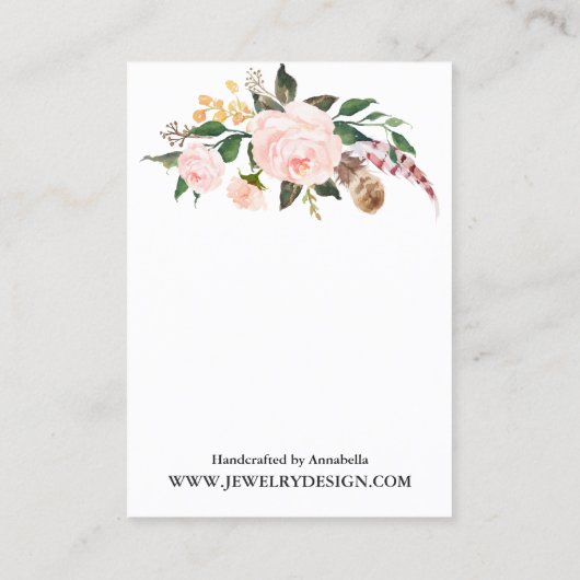 Boho Floral Boot Earring Jewelry Display Custom Visitekaartje (Achterkant)