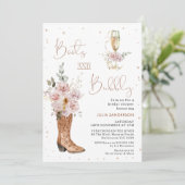 Boho Floral Boot en Brunch Vrijgezellenfeest Kaart (Staand voorkant)