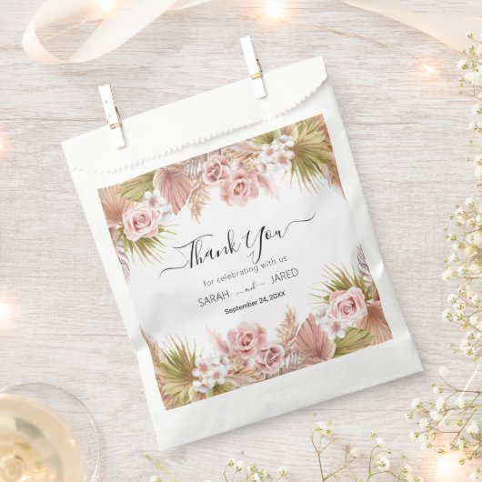 Boho Floral Border Bedankzakje (Geknipt)