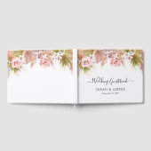 Boho Floral Border Bruiloft Gastenboek (Volledig)