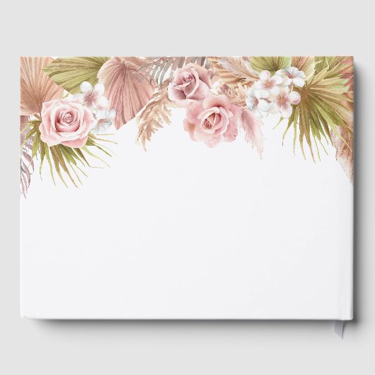 Boho Floral Border Bruiloft Gastenboek (Achterkant)
