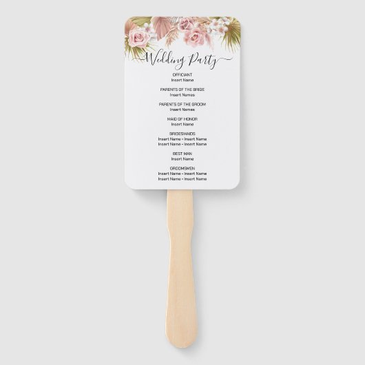 Boho Floral Border Handwaaier (Achterkant)