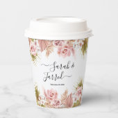 Boho Floral Border Papieren Bekers (Voorkant)