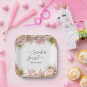 Boho Floral Border Papieren Bordje (Feest)