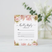 Boho Floral Border RSVP Kaartje (Staand voorkant)